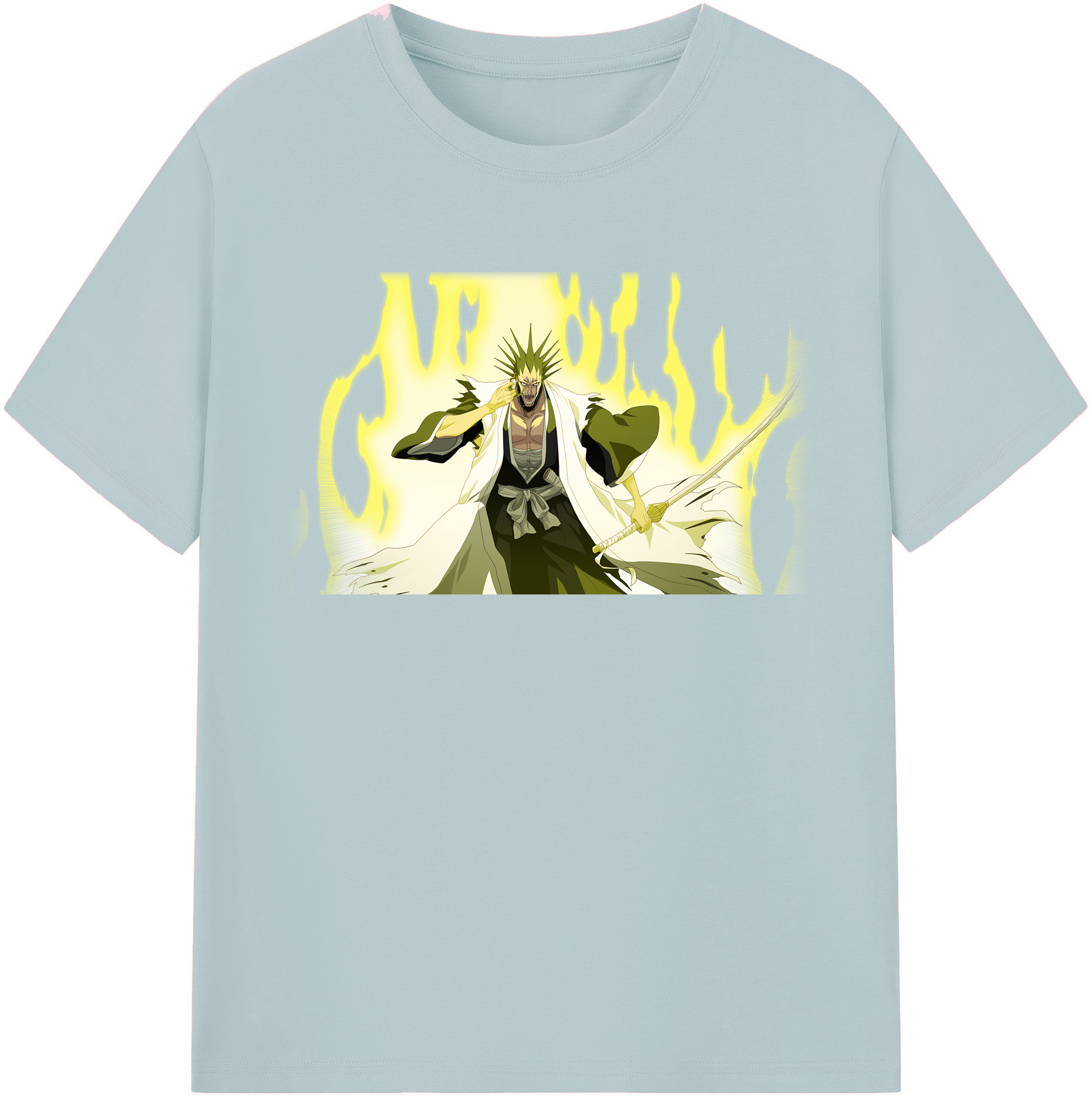 （画像用） ブリーチ ざらき けんぱち BLEACH Zaraki Kenpachi 綿100％半袖Tシャツ（フロントプリント）